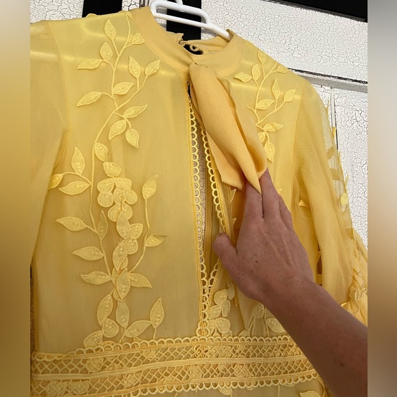 Gorgeous yellow tiered Costarellos dress - Picture 4 of 11